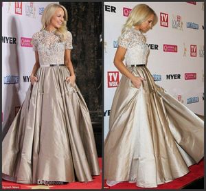 Oscars sukienki wieczorowe Sukienka Celebrita sukienka na balu na studiach koronka Jewel Scyk krótki rękaw na zamówienie formalne zużycie iulslion