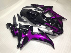 Кузов обтекатель комплект для Yamaha YZF R1 2002 2003 черный фиолетовый пламя обтекатели комплект YZF R1 02 03 XC34