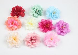 9 см искусственный шелк цветок Пион розовые головки для волос свадьба украшения ремесло цветочные G626