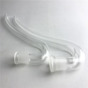 Tubo di cannuccia di vetro Tubi J Hook Adapter Water Bong Ash Catcher Accessori fai da te 14mm 18mm Femmina Clear Thick Pyrex Glass Tube