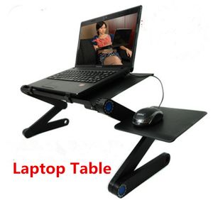 Dissipate Heat Laptop Desk / Bed Computer Table, iPad Desk Lazy Aluminum Folding Table Networking Accessories 3263