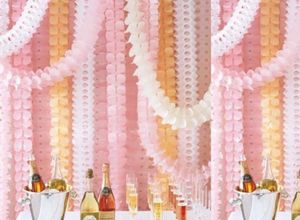 Wiszące Garland Four-Leaf Clover Banner Papier Kwiaty Tassel Tissue Wedding Party Decor Boże Narodzenie Dekoracje Wielokrotnego użytku 3,6 M 21