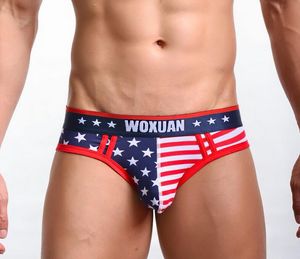 La bandiera all'ingrosso degli uomini Briefs.USA di WOXUAN equipaggia le mutande, la biancheria intima dell'uomo, il trasporto libero! Nuovo arrivo!