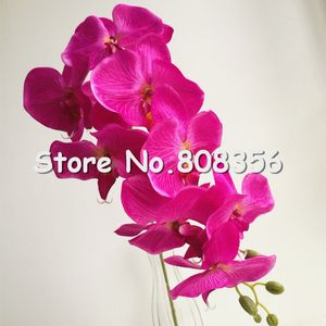100pcs Moth Orchids 8 heads Long Stem 5 Colors Big Size Phalaenopsis Orchid for Wedding Centerpieces Decorative Artificial Flowers