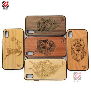 2021 HotSale Fashion Lusso in legno TPU Custodie per cellulari Antiurto Impermeabile Custom Design Pattern LOGO per iPhone 6 7 8 X XR XS 11 12 Pro Max Cover Back Shell