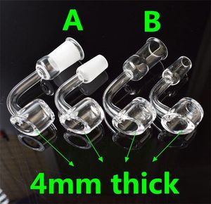 Domeless 4mm Thick Clear 100% Quartz Nails Quartz Banger Nails 10mm 14mm 18mm For Glass Bongs Water Pipes Dab Rigs Free Shipping