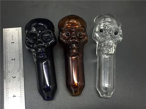 卸売スカルガラススプーンパイプスカルガラスパイプのためのスカルガラス管のための喫煙のためのパイプの色のパイプの色を吸う