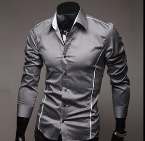 Herrmode Lyxigt Snygg Casual Designerklänning Skjorta Muscle Fit Skjortor 3 färger 5 storlekar