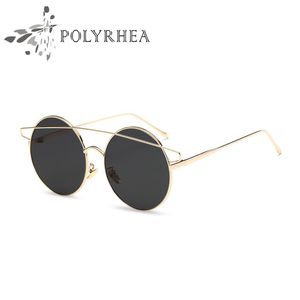 Designer de marca óculos de sol mulheres moda vintage óculos redondos tons de sol óculos espelho de alta qualidade UV400 com caixa e caso
