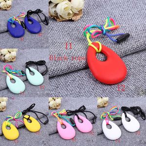 Silicone Teethers Halsband Baby Teether Leksaker Matkvalitet Toddler Soothers Infant Tand Training Molars Hänge C2547