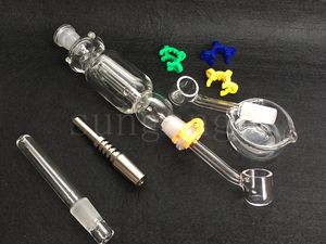 Newest glass pipes Set with 14 mm Titanium Tip & Quartz Tip Quartz Nail Glass Dish Oil Rig Concen trate Dab Straw