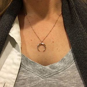Women Unique design Girl's Moon Pendant Necklace Gold Plated Long Chain Simple pendant necklace drop shipping wholesale