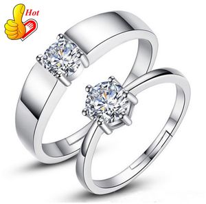 Par ringar för älskare högkvalitativa stilar sterling silver mode charm vackra kristallsten bröllop smycken acc240a