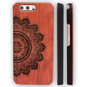 Para huawei p10 madeira case p10 além de gravação 3d de madeira de bambu tampa do telefone com ultra-fino pc rígido de volta shell para huawei ascend p10