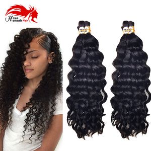 Deep Curly Wave Bulk Hair For Braiding 3Pcs 150gram 8A Unprocessed Human Braiding Hair Bulk No Weft