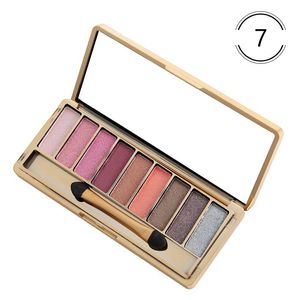 9 Farben Lameila Maquiagem Lidschatten Palette Diamant Helles Make -up Lidschatten Blitz Glitzer Make -up Set mit Pinsel 8 Styles Farbe