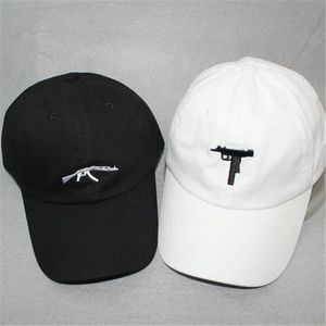 Uzi Gun Baseball Cap Black US Fashion AK47 Snapback Monterade Caps Hip Hop Cap Curve Visor 6 Panel Hat Casquette Cap Tillbehör