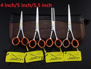 Wholesale- JASON 5.5&5&4 inch Professional hairdressing scissors high quality shears barber cutting thinning hair scissors Free Shipping