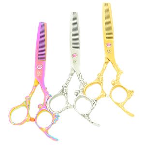 6.0inch Meisha JP440C Dragon Handle Hair Thinning Shears Hair Barber Sax Professionell Hår Saxar Med Väska, Ha0327