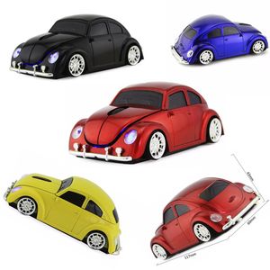 Unik bilmus Classic Beetle 2.4g trådlös mus USB Optisk spelande 3D-möss Bug Beatles Bekväm 3D Sportbil Mouse för PC Laptop