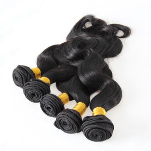 Remy-Haar-Bündel 100% Menschenhaar-spinnende natürliche schwarze Farbe 5 PC-Menschenhaar-Erweiterungs-Webart-Bündel-natürliche Farbe kann gefärbt werden