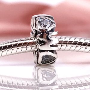 Authentic 925 Sterling Silver Mother's Pride, Clear CZ Charm Fit DIY Pandora Bracelet And Necklace 791520CZ
