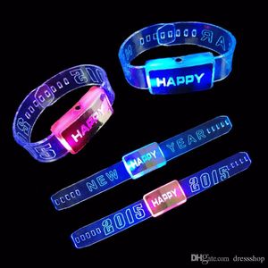 Happy colorful flash watch bracelet led luminous wrist band bracelet wholesale toy bar