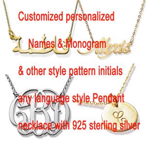 Collana con nome personalizzato personalizzata per donna ragazza carattere arabo argento sterling acciaio inossidabile colore oro qualsiasi nome collane con iniziali monogramma