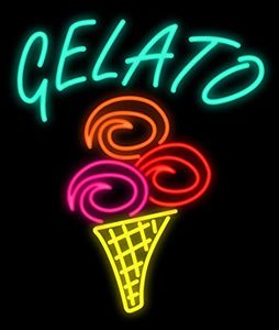 24 x20 Gelato Ice Cream Neon Sign Custom Restaurant Food Shop Neon Lights Lamp Sports Bar Ölskyltar Glass Neon Light