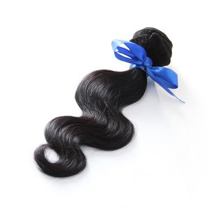 Não Transformados Onda Do Corpo Do Cabelo Brasileiro Virgem Preto Natural 100g 1 pcs Feixes de Tecer Cabelo Brasileiro duplo desenhado, nenhum derramamento, emaranhado livre