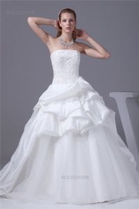 2017 White Sweetheart Lace Ball Gown Wedding Dresses Organza Appliques Beaded Cheap Lace Up Plus Size Bridal Gowns BM48