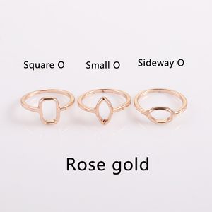 Everfast Wholesale 10pc/Lot Geometric Mouth Shape Rings Silver Gold Rose Gold Plated Simple Fashion Ring For Women Girl Can Mix Color EFR005