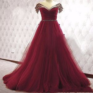 Oszałamiający elegancki bordowy A-line kolorowe suknie ślubne z koralików z koralikami Ruched Non White Ciemne Czerwone Suknie ślubne z kolorem