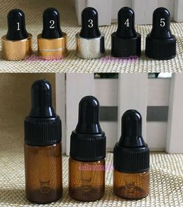 卸売1ml 2ml 3mlガラスドロッパーボトルミニアンバーe液体コンテナ