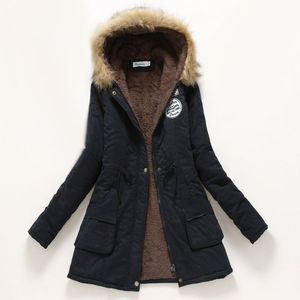 Casaco de inverno Mulheres 2016 Nova Parka Outwear Casuais Com Capuz Espessamento Casaco de Algodão Casaco de Inverno Casacos De Pele Das Mulheres Roupas D21