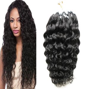 Brasilianska Virgin Hair Micro Loop Human Hair Extensions 1g 100g Deep Wave 7a Micro Loop Brasilianska förlängningar