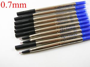 Recargas para canetas Rollerball de 0,7 mm de boa qualidade 10 peças de metal Parker Blue Black