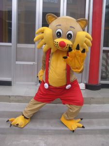 Hot Sale Cartoon Movie Character Yellow cat mascot costume Adult Size free shipping