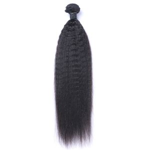 Cabelo Humano Virgem Brasileiro Yaki Kinky Liso Não Processado Remy Cabelo Trama Tramas Duplas 100g/Pacote 1 pacote/lote Pode ser Tingido Descolorido