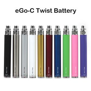 EGO-C Twist Battery Vape Pen E Cigarettbatterier Variabel spänning 510 Trådning 650mAh 900mAh 1100mAh 1300mAh 10 färger Fast Ship