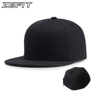 Full close cap blank whole closure women men's leisure flat brim bill hip hop custom baseball cap high quality fitted hat
