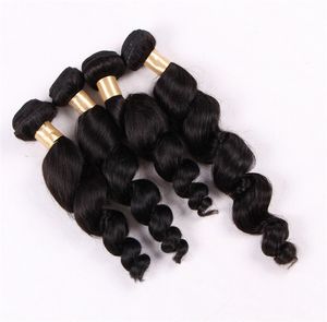 Peruvian Virgin Hair Bundles 4Pcs/lot 100g/pcs 6A Unprocessed Human Hair Weaves Peruvian Loose Wave Virgin Hair Wefts with natural color