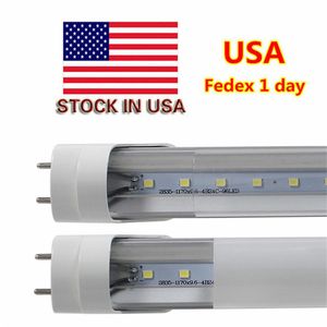 ABD'de Stoklanmış T8 LED Tüp Işığı 22W 4ft 1200mm Floresan LED ampulü değiştirin SMD2835 AC110-277V UL DLC CE FCC ÜCRETSİZ Nakliye 100+