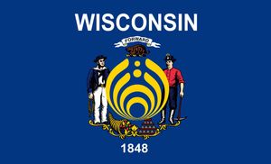 Striscione decorativo in poliestere 100D con bandiera del Wisconsin Bassnectar da 3 piedi x 5 piedi con due anelli di tenuta in metallo