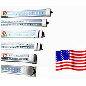 100PCS Lot wholesale 8ft T8 Led Tube lights FA8 Single Pin/Integrated/G13/R17D Led 72W 8000LM Fluorescent light fixtures AC 85-265V