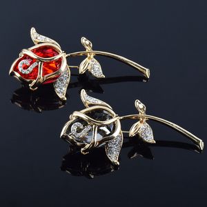 Vintage Rhinestone Broş Pin gül Takı Broş düğün düğün için korsaj düğün davet kostüm parti elbise pin hediye