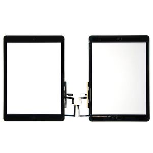 High quality Touch Screen Glass Panel Digitizer with Buttons Adhesive Assembly for iPad Air free DHL