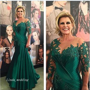 High Quality Green Lace Long Evening Dress Custom Make Mermaid Formal Mother of the Bride Dress Party Gown Plus Size