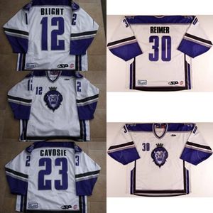 Wholesale james reimer jersey for sale - Group buy New ECHL Reading Royals Mens Womens Kids James Reimer Chris Blight Marc Cavosie Embroidered White Cheap Hockey Jerseys Goalit Cut