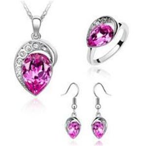 DHL Austria Crystal Wisiorek Naszyjnik Pierścienie Earing and Kolczyki Bransoletki Kobiety Biżuteria Zestawy Top Moda Wysokiej Jakości Christmas Gift